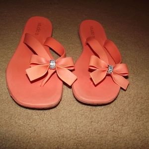 Peach colored sandals